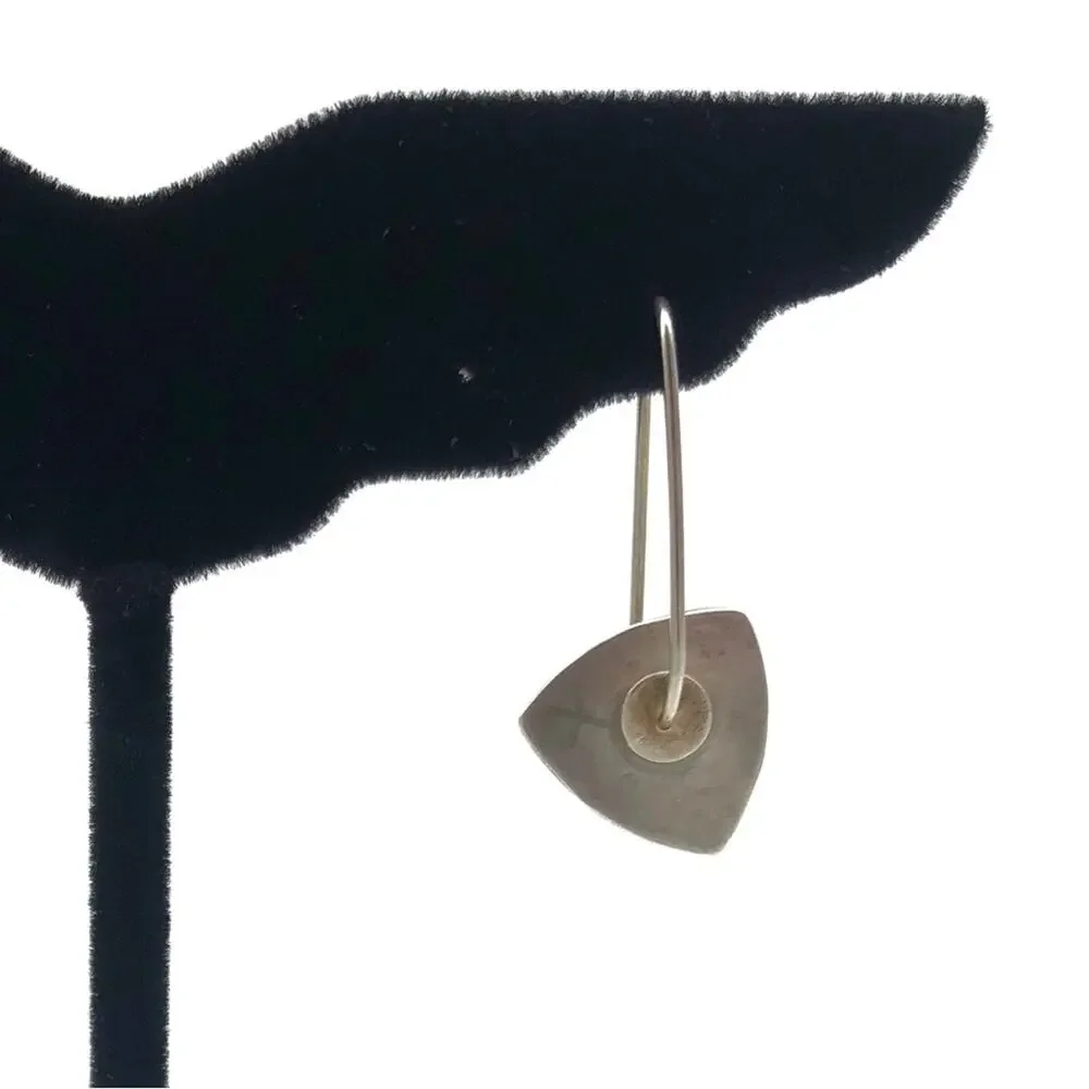 VTG Lewis & Heubner Sterling Silver Triangle Drop Kinetic Earrings